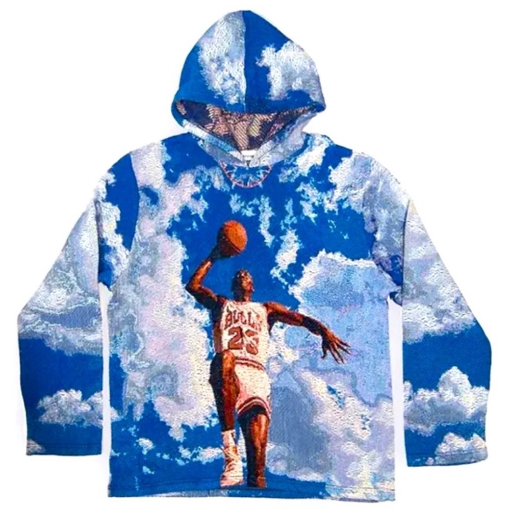 BRAND NEW TEAM US AIR MICHAEL JORDAN “SKY IS THE LIMIT” WOVEN HOODIE MENS SZ L